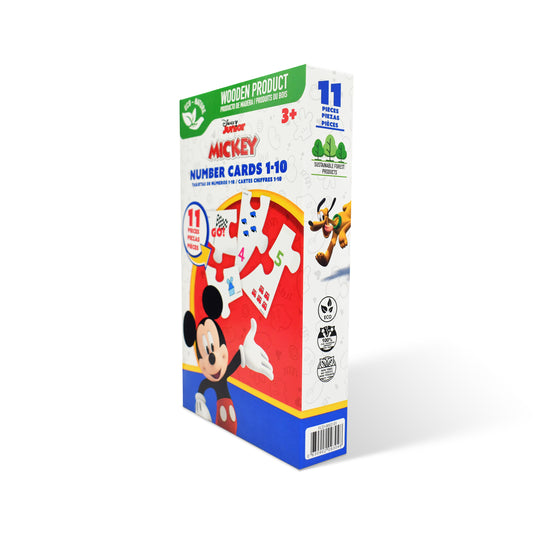Disney Junior Mickey Wooden Number Flash Cards 1–10 (11 Pieces)