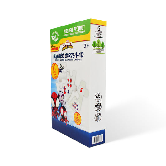 Disney Junior Spidey Educational Puzzle & Flash Number Cards 1–10 (11 Pieces)