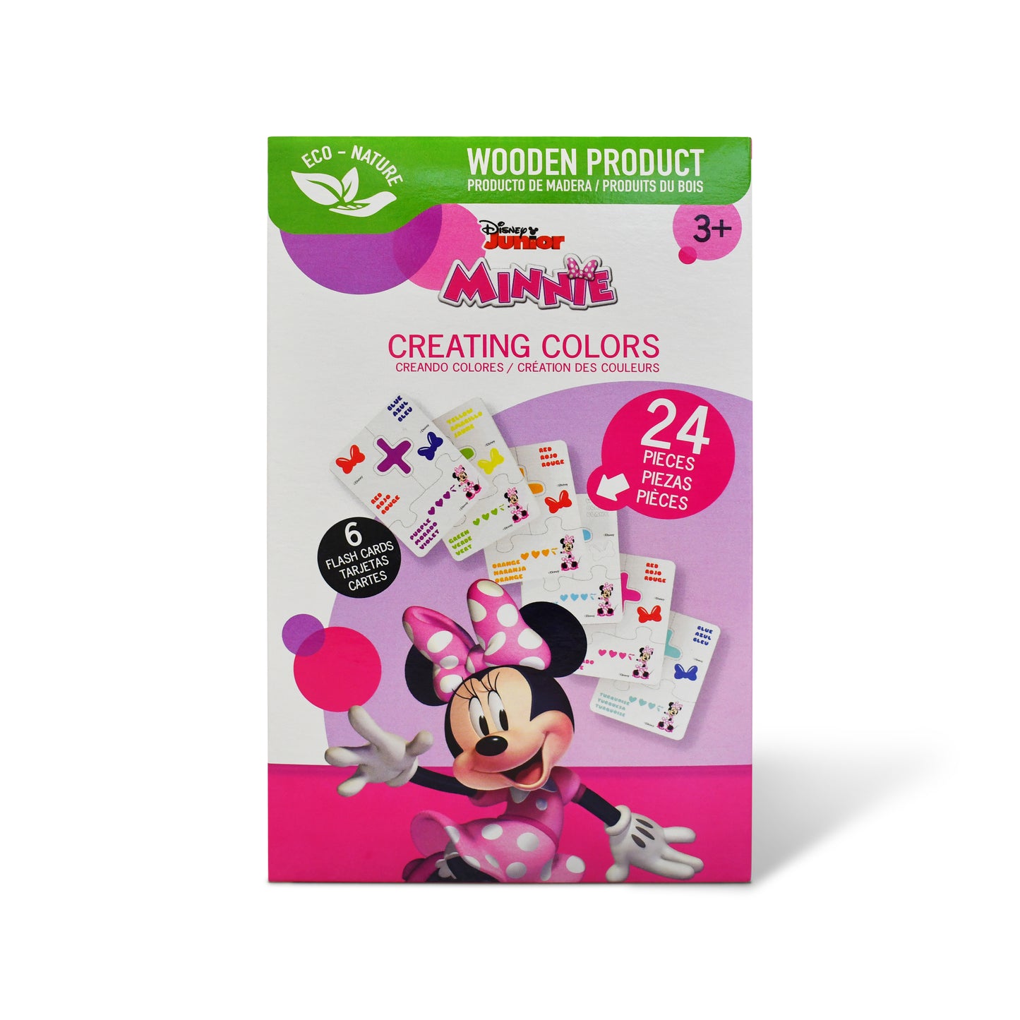 Disney Junior Minnie Educational Puzzle & Flash Color Cards – Creating Colors (24 Pieces)
