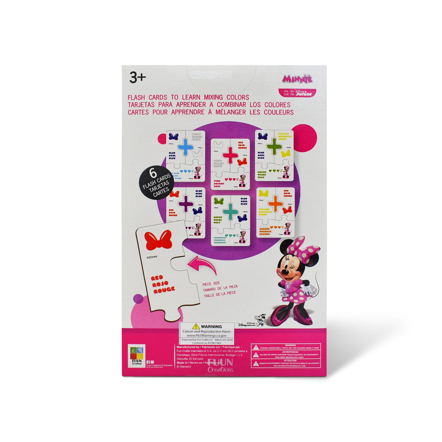 Disney Junior Minnie Educational Puzzle & Flash Color Cards – Creating Colors (24 Pieces)