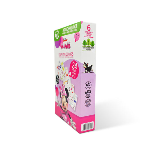 Disney Junior Minnie Educational Puzzle & Flash Color Cards – Creating Colors (24 Pieces)