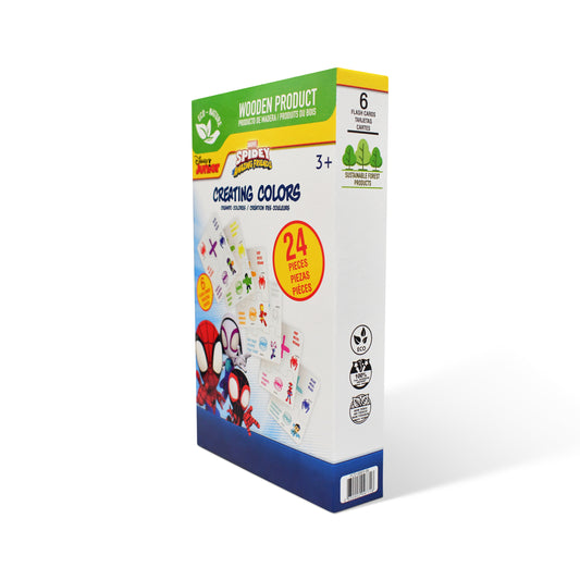 Disney Junior Spidey Educational Puzzle & Flash Color Cards – Creating Colors (24 Pieces)