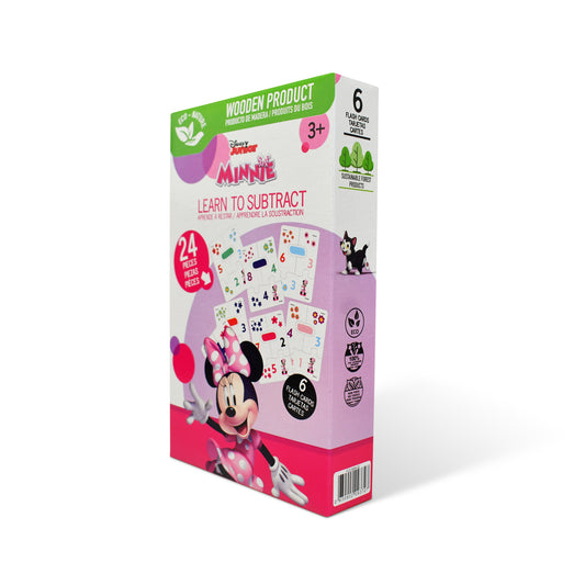 Disney Junior Minnie Educational Puzzle & Flash Subtraction Cards – Learn to Subtract (24 Pieces)