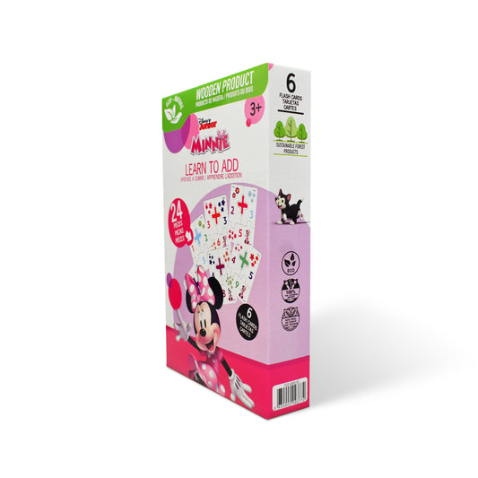 Disney Junior Minnie Educational Puzzle & Flash Addition Cards – Learn to Add (24 Pieces)