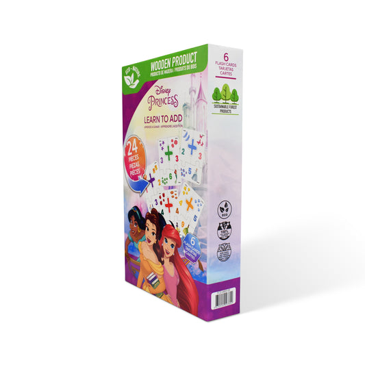 Disney Princess Educational Puzzle & Flash Addition Cards – Learn to Add (24 Pieces)