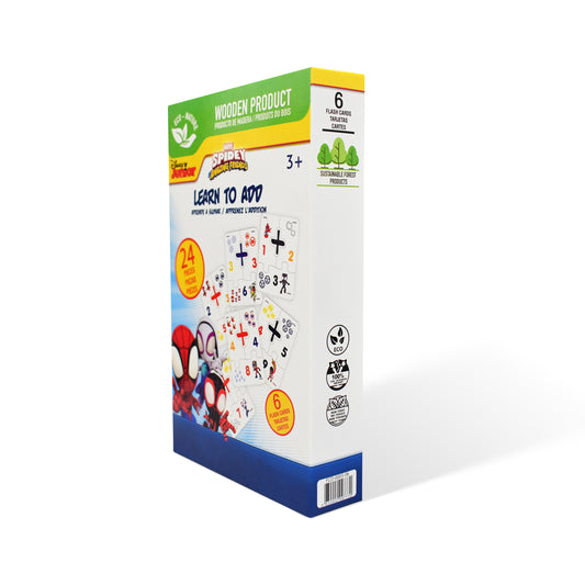 Disney Junior Spidey Educational Puzzle & Flash Addition Cards – Learn to Add (24 Pieces)