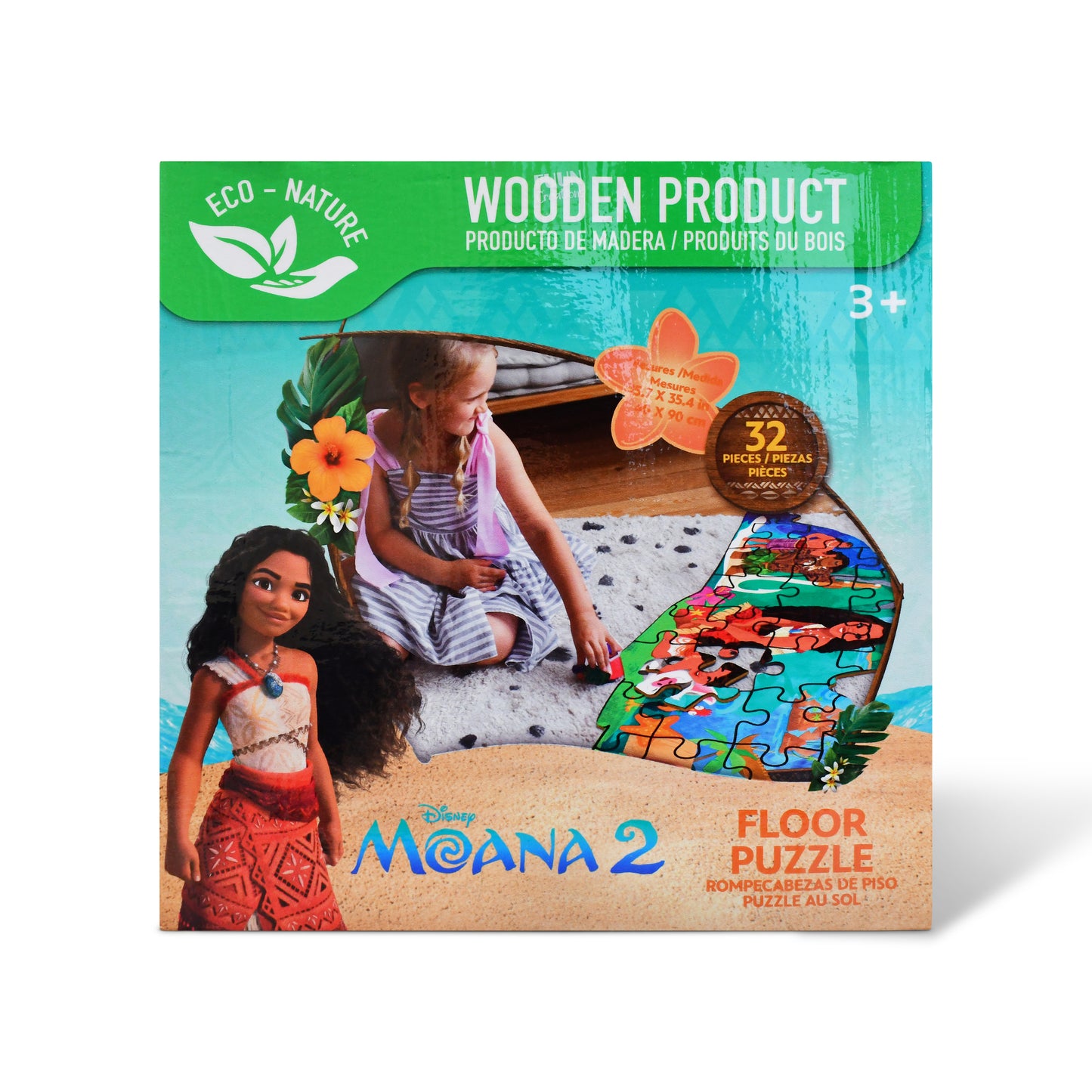 Disney Moana 2 Wooden Floor Puzzle – 32 Piece Educational Set
