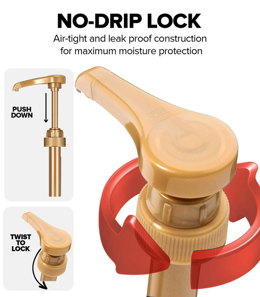 Little Squirt Gold Syrup Pumps – No-Drip Dispenser