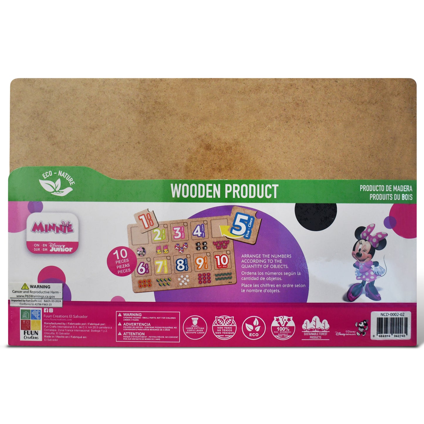 Disney Minnie Wooden Didactic Numbers Puzzle (10 Pieces)