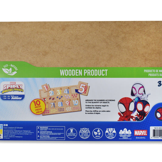 Disney Spidey & His Amazing Friends Wooden Didactic Numbers Puzzle (10 Pieces)