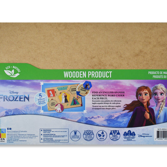 Disney Frozen Wooden Geometric Shapes Puzzle & Word Matching Set (5 Pieces)