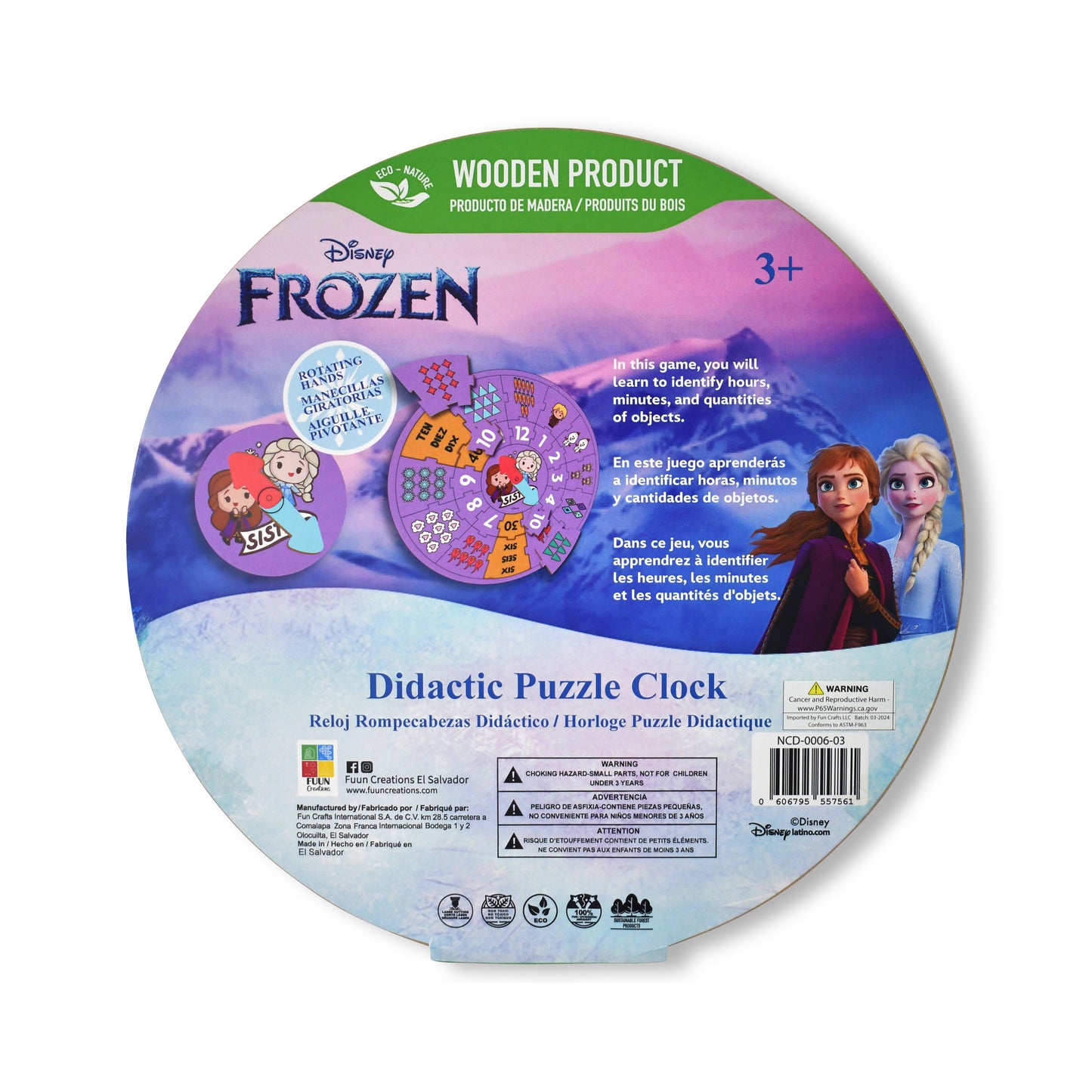 Disney Frozen Didactic Puzzle Clock