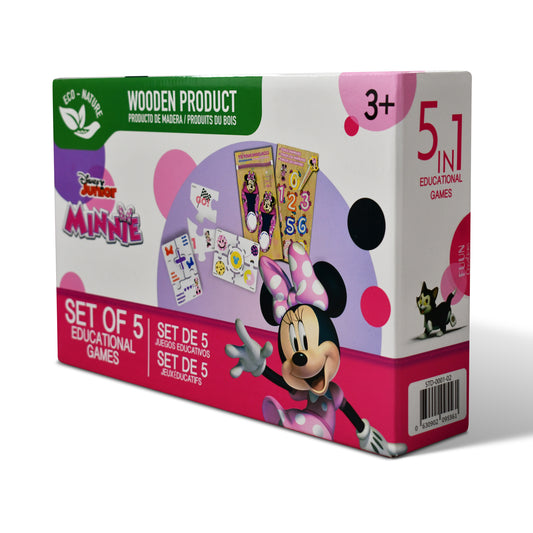Disney Junior Minnie Mouse 5-in-1 Wooden Educational Games Set