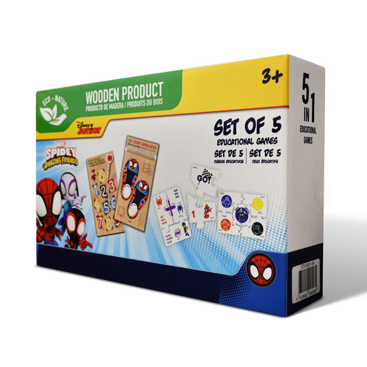 Disney Junior Marvel “Spidey and His Amazing Friends” 5-in-1 Wooden Educational Games Set