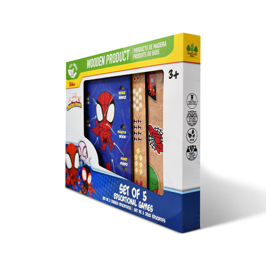 Marvel Spidey and His Amazing Friends 5-in-1 Wooden Educational Games Set