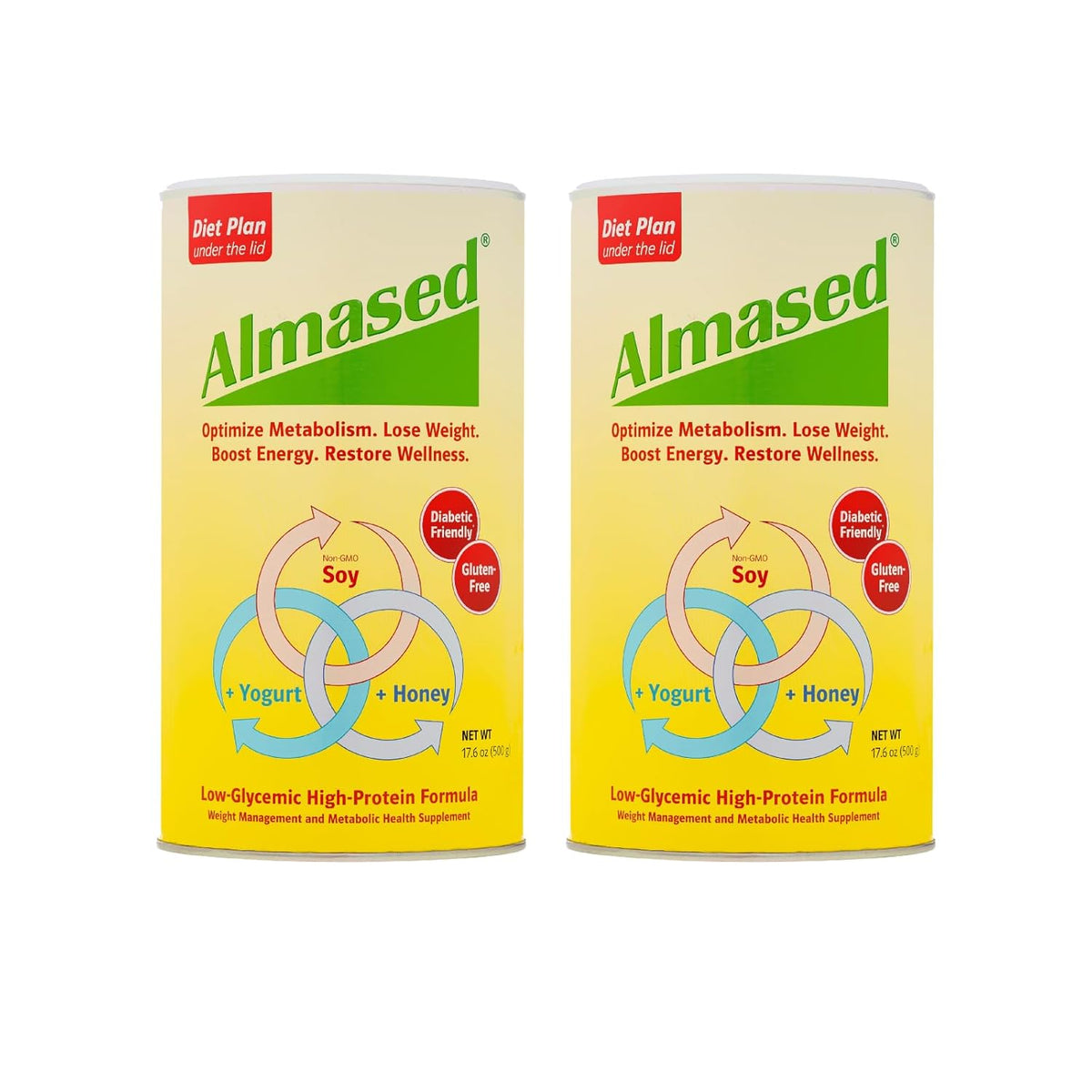Almased Original and Vanilla 17.6oz