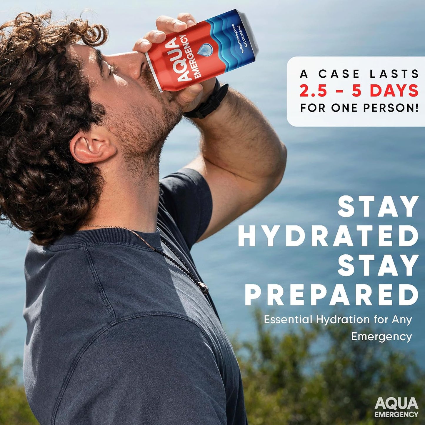 24 Pack AQUA Emergency 50-Year Shelf Life Purified Drinking Water Survival Food (12oz Cans)