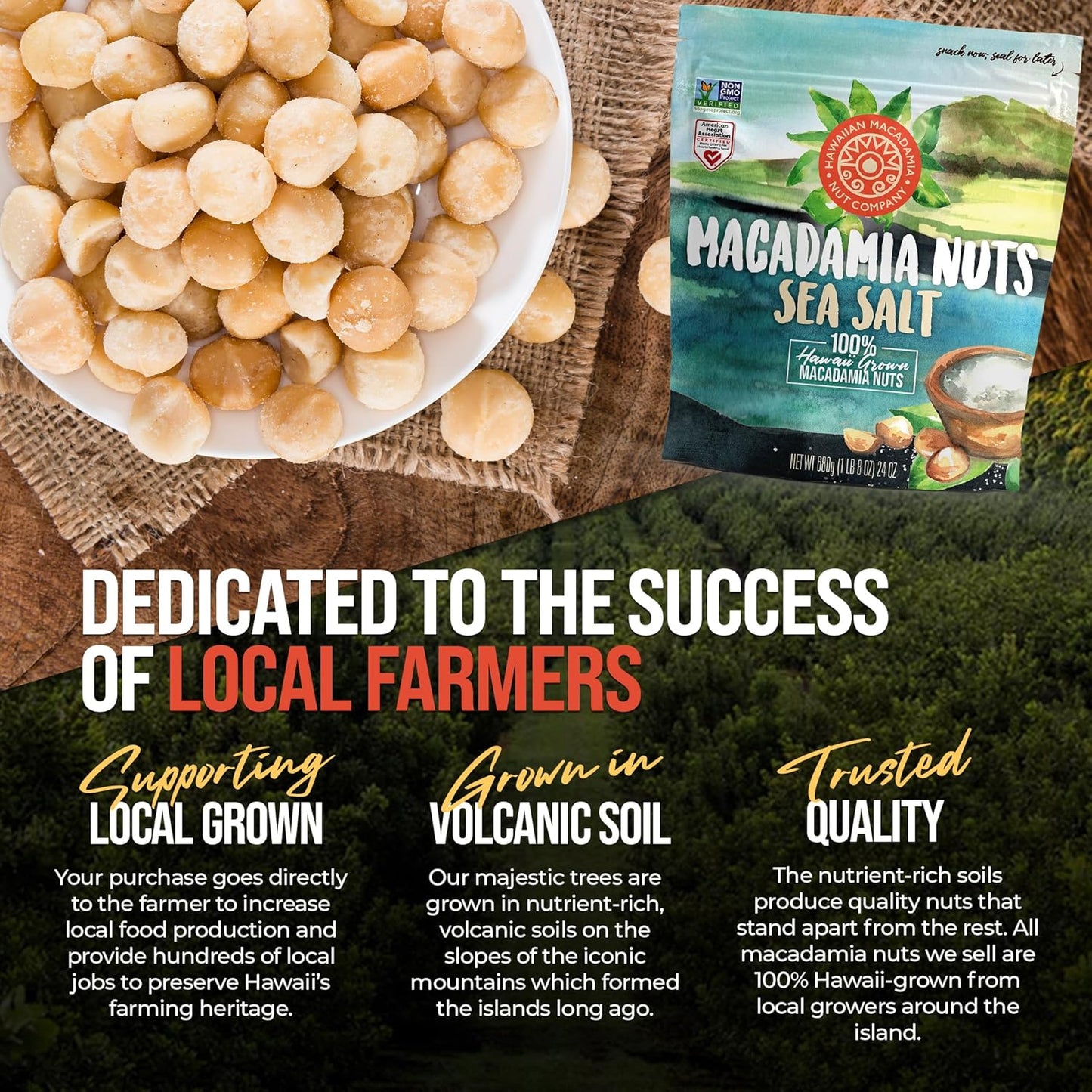 Hawaiian Sea Salt Macadamia Nuts - Resealable Pouch