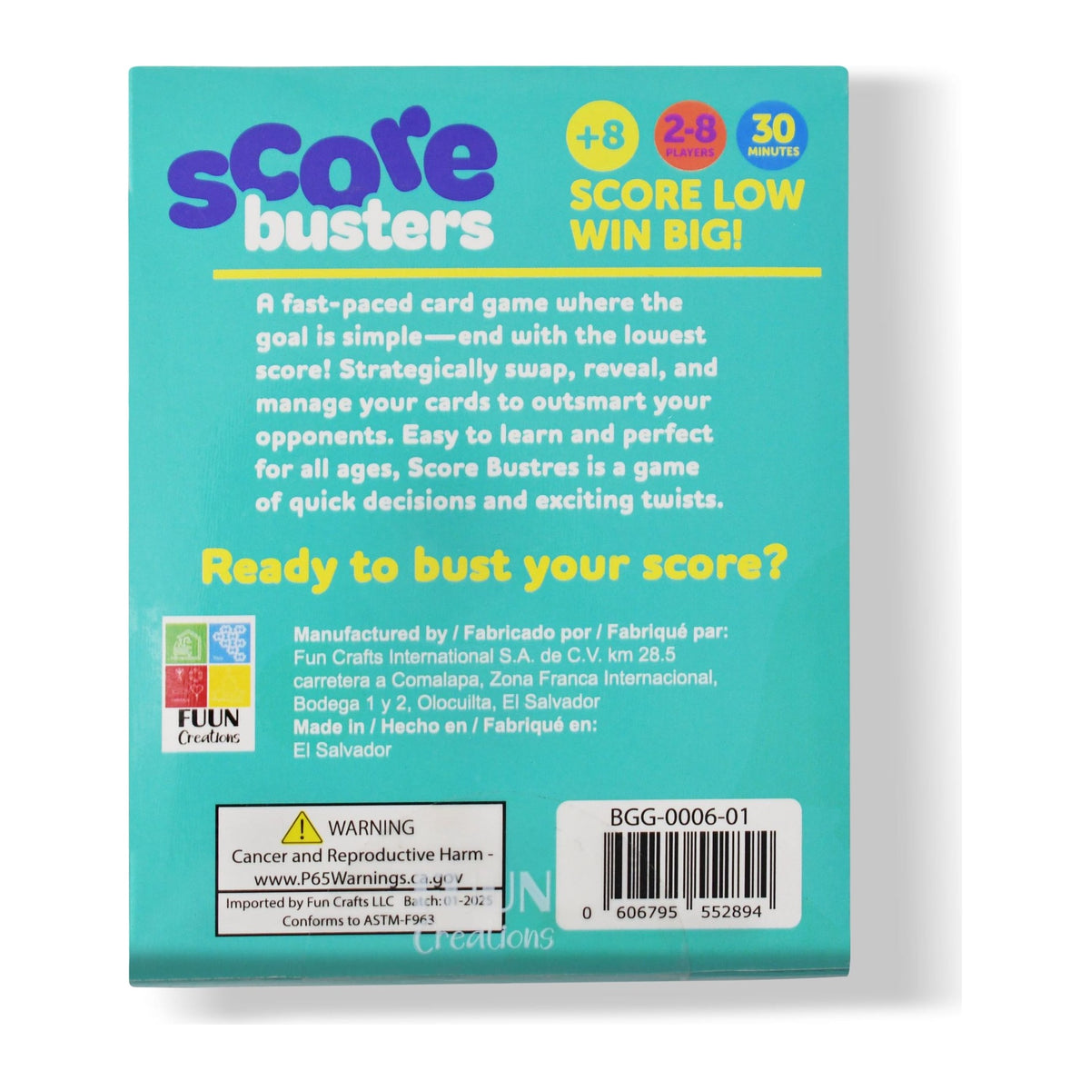 Score Busters Card Game – Fast-Paced Low-Score Party Game