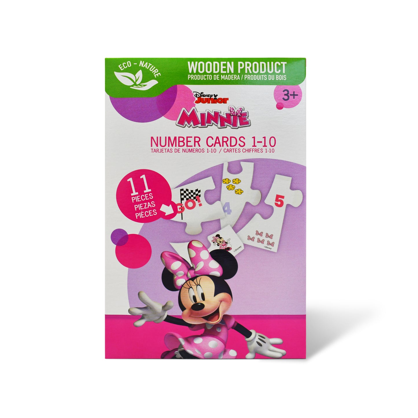 Disney Junior Minnie Educational Puzzle & Flash Number Cards 1–10 (11 Pieces)