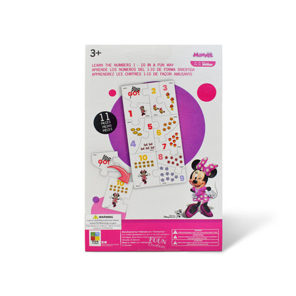 Disney Junior Minnie Educational Puzzle & Flash Number Cards 1–10 (11 Pieces)