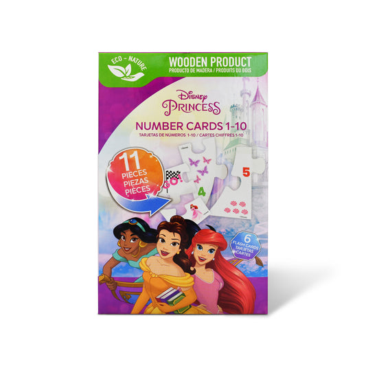 Disney Princess Educational Puzzle & Flash Number Cards 1–10 (11 Pieces)