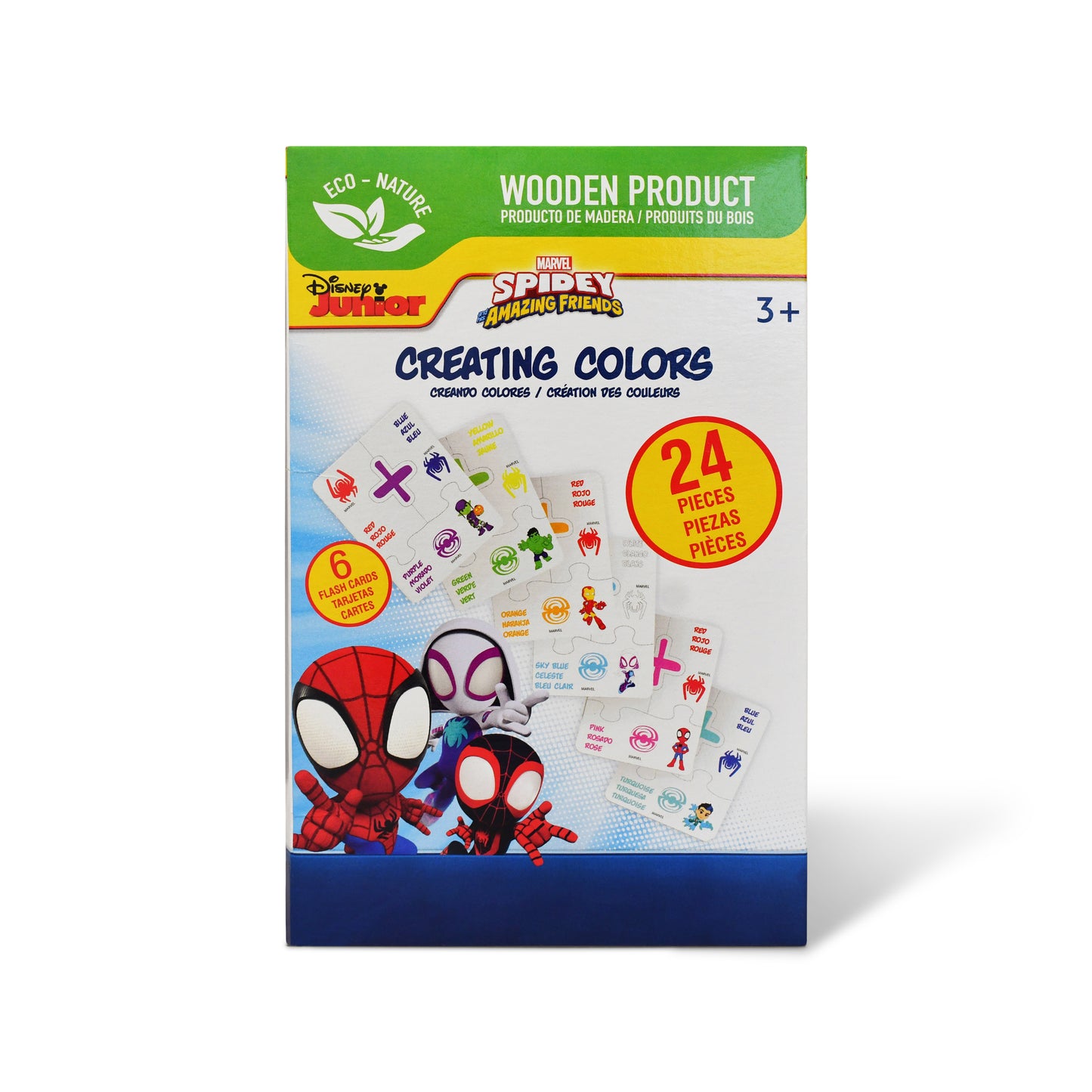 Disney Junior Spidey Educational Puzzle & Flash Color Cards – Creating Colors (24 Pieces)