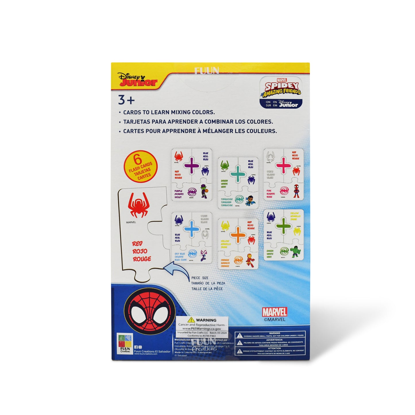 Disney Junior Spidey Educational Puzzle & Flash Color Cards – Creating Colors (24 Pieces)