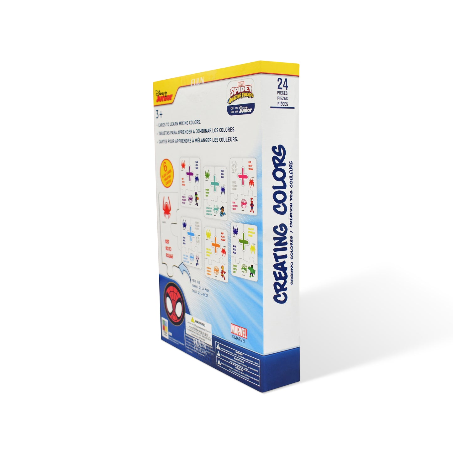 Disney Junior Spidey Educational Puzzle & Flash Color Cards – Creating Colors (24 Pieces)