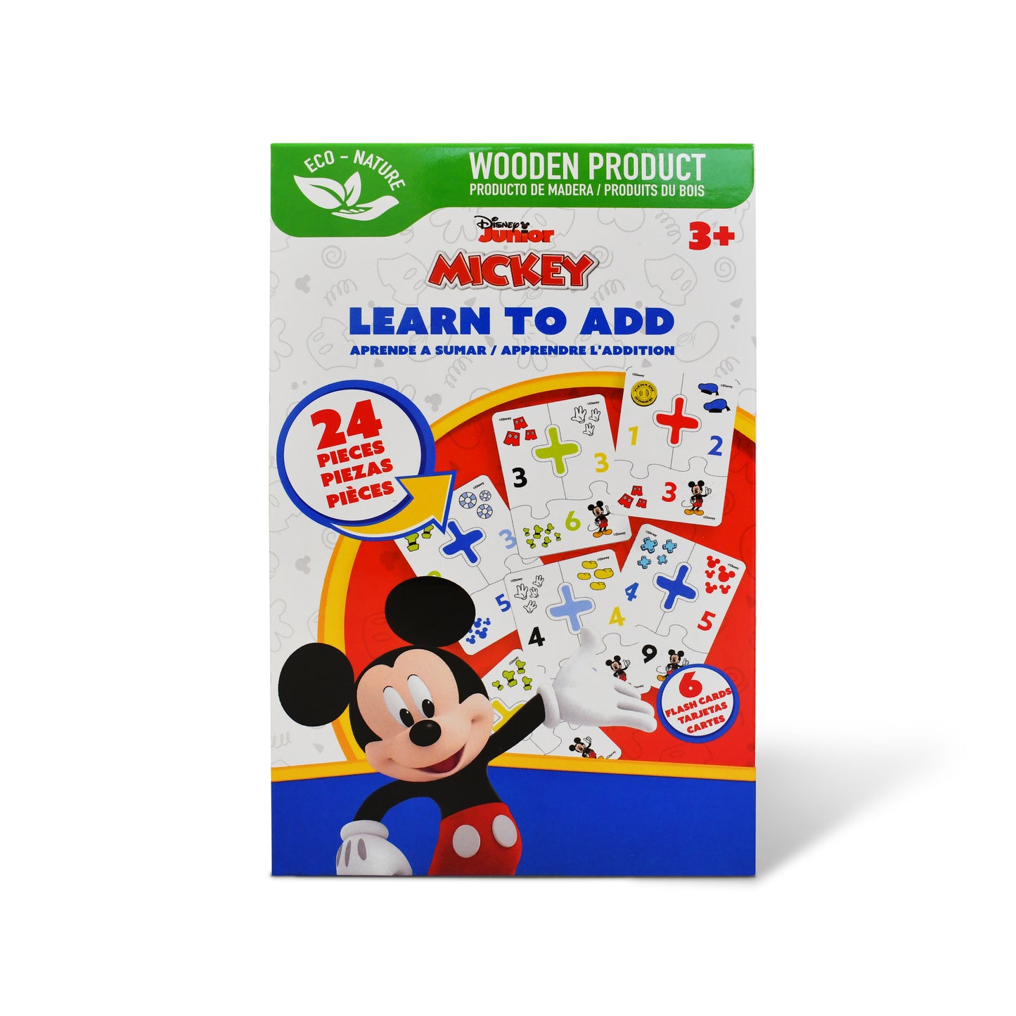 Disney Junior Mickey Educational Puzzle & Flash Addition Cards – Learn to Add (24 Pieces)