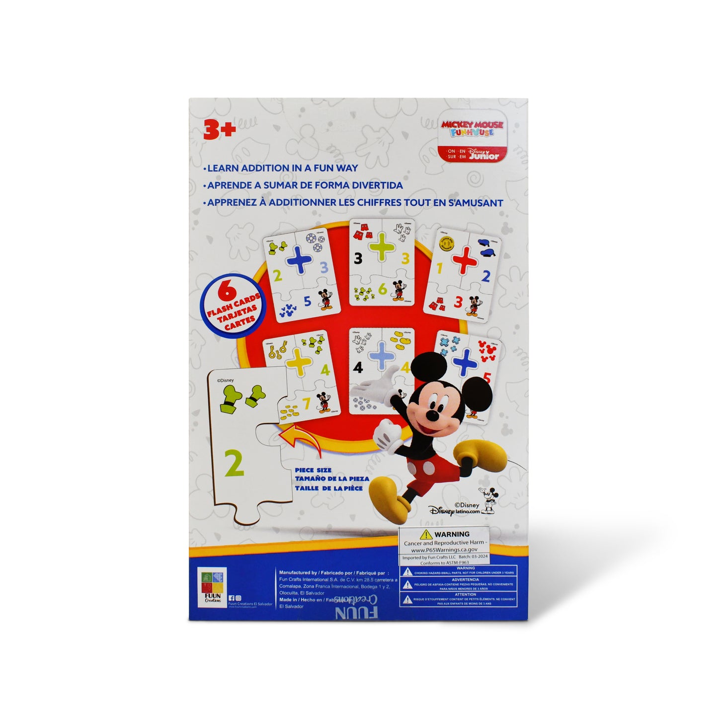 Disney Junior Mickey Educational Puzzle & Flash Addition Cards – Learn to Add (24 Pieces)