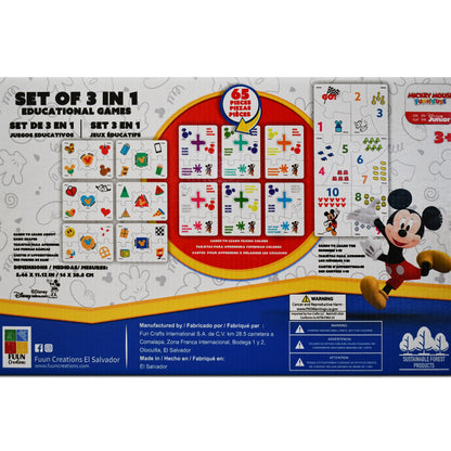 Disney Junior Mickey Wooden Educational Puzzle & Flash Card Game Set (65 Pieces)