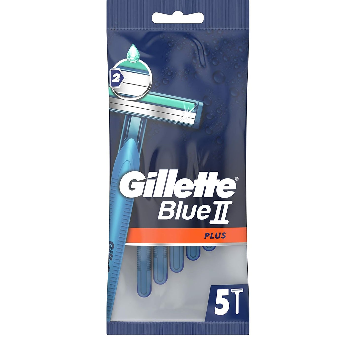 Gillette Blue II Plus Disposable Razors 5 Count