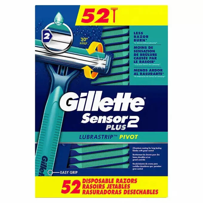 Gillette Sensor2 Plus Razors, 52 ct. Bulk Savings