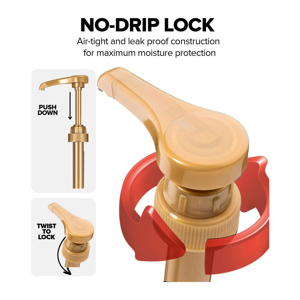 Little Squirt Gold Syrup Pumps – No-Drip Dispenser