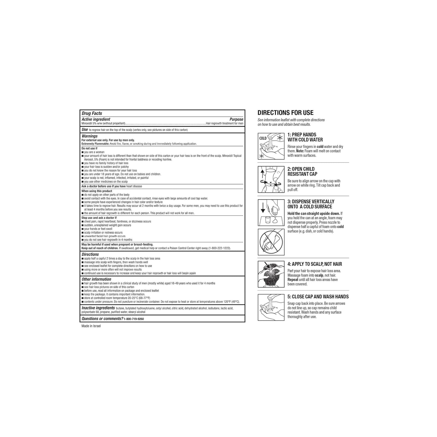 Kirkland Signature Hair Regrowth Treatment Minoxidil Foam for Men, 2.11 oz, 6-count