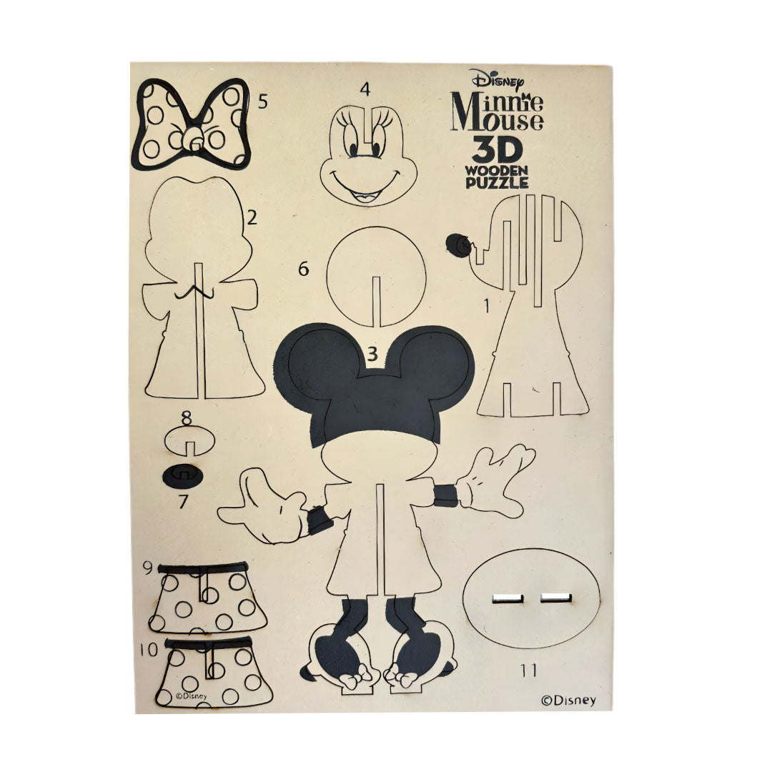 Disney Junior Minnie Mouse 3D Wooden Puzzle – 11-Piece Eco Toy