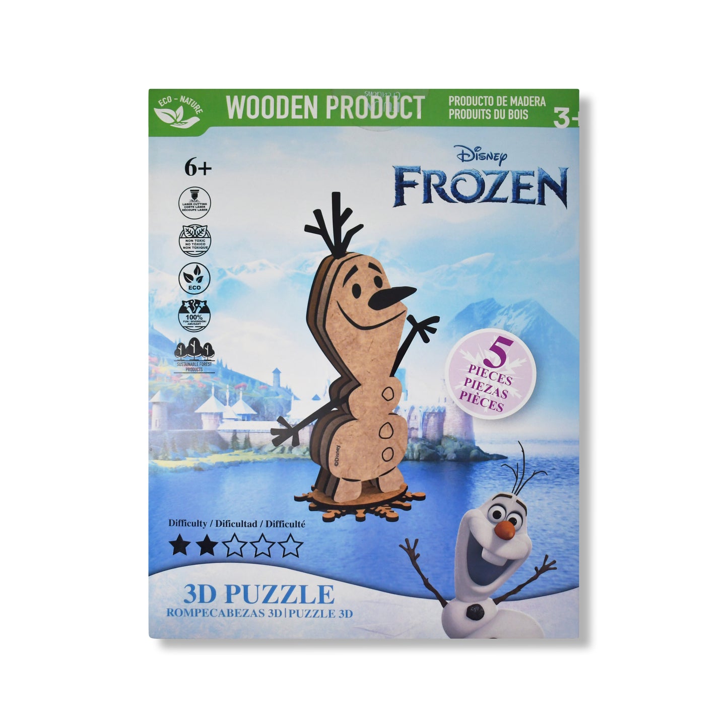Disney Frozen Olaf 3D Wooden Puzzle (5 Pieces)