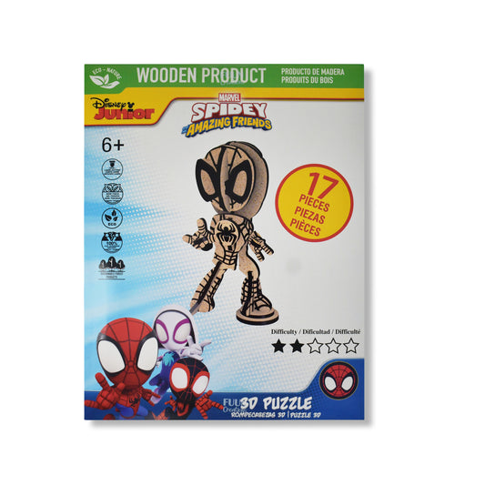Disney Junior Spidey & Friends 3D Wooden Puzzle (17 Pieces)