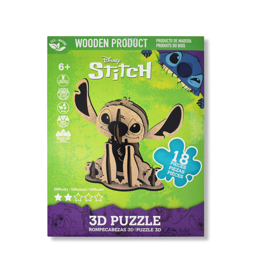 Disney Stitch 3D Wooden Puzzle (18 Pieces)