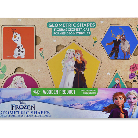 Disney Frozen Wooden Geometric Shapes Puzzle & Word Matching Set (5 Pieces)