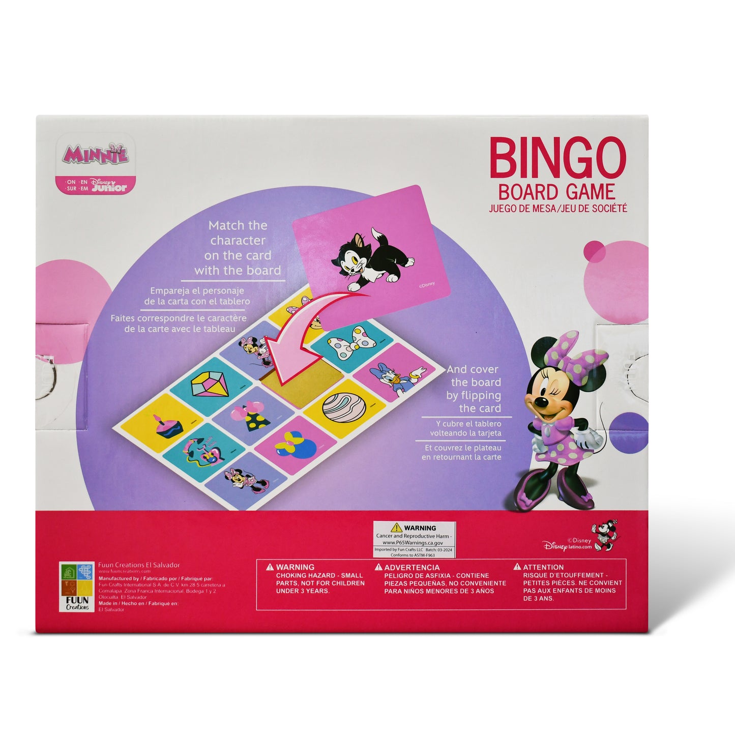 Disney Junior Minnie Wooden Bingo Board Game