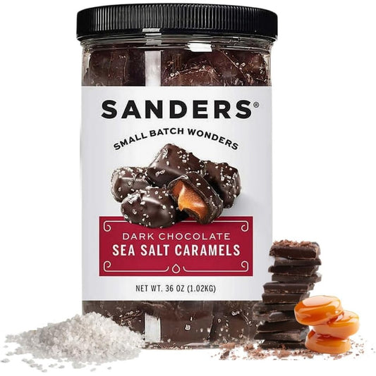 Sanders Original Dark Chocolate Sea Salt Caramels Tub 36 oz.