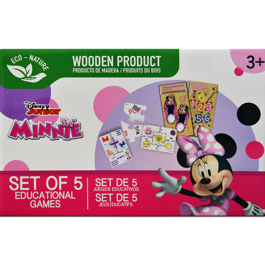 Disney Junior Minnie Mouse 5-in-1 Wooden Educational Games Set