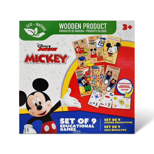 Disney Junior Mickey Mouse Funhouse 9-in-1 Wooden Educational Games Set