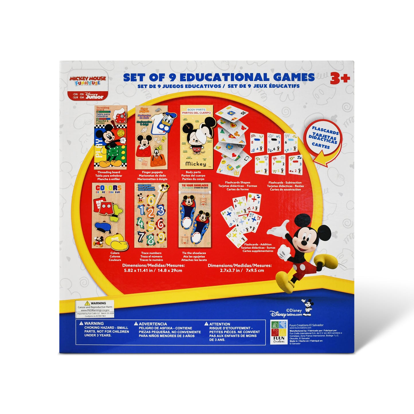 Disney Junior Mickey Mouse Funhouse 9-in-1 Wooden Educational Games Set