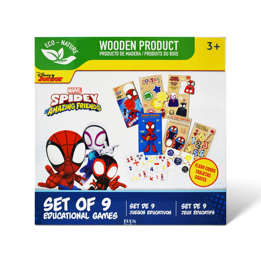 Marvel Spidey and His Amazing Friends 9-in-1 Wooden Educational Games Set