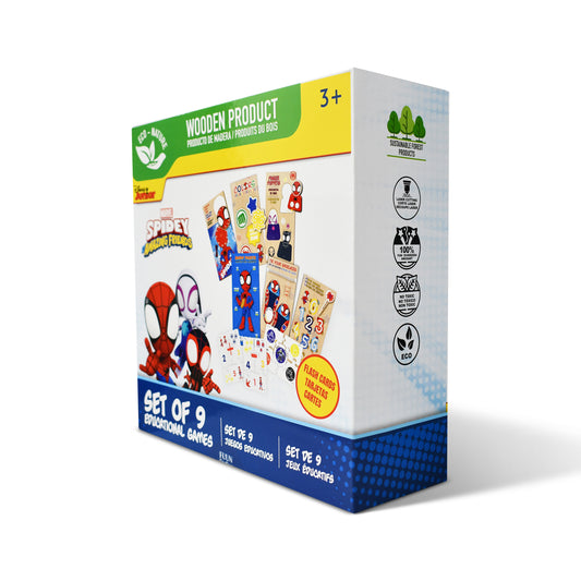 Marvel Spidey and His Amazing Friends 9-in-1 Wooden Educational Games Set