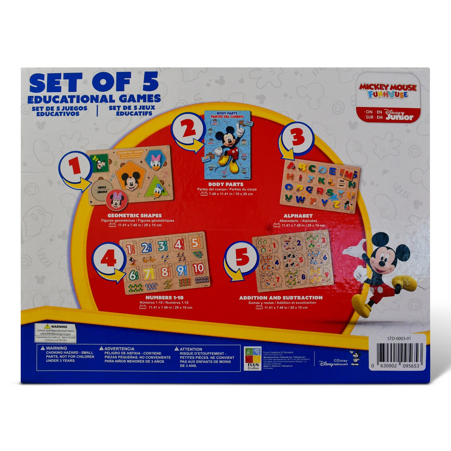 Disney Junior Mickey Mouse 5-in-1 Wooden Educational Games Set