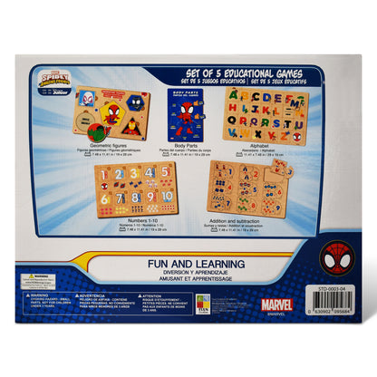 Marvel Spidey and His Amazing Friends 5-in-1 Wooden Educational Games Set